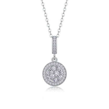Double Ring Combination - A Fashionable And Luxurious Diamond Jewelry Piece Set With Moissanite S925 Sterling Silver And Platinum-plated Pendant