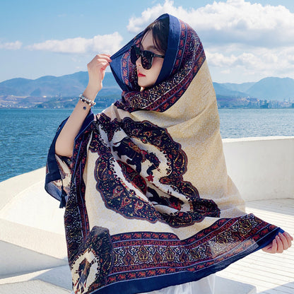 Women's Outer Scarf For Traveling In Western Sichuan Grassland