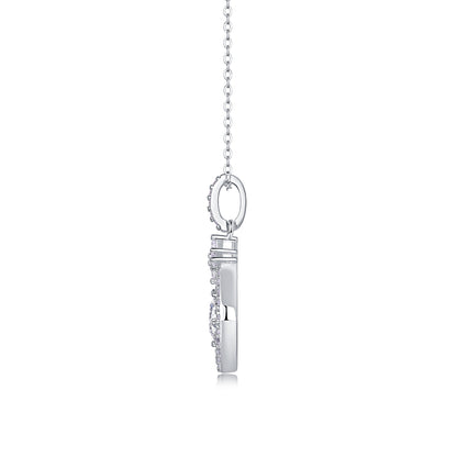 Starlight Heart-to-Heart - A Fashionable And Luxurious Diamond Jewelry Pendant Set With 1-carat Moissan Diamond S925 Sterling Silver And Platinum Plating