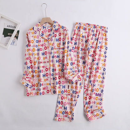Women's Pajamas Simple Spring, Autumn And Winter Long Sleeves Trousers Suit