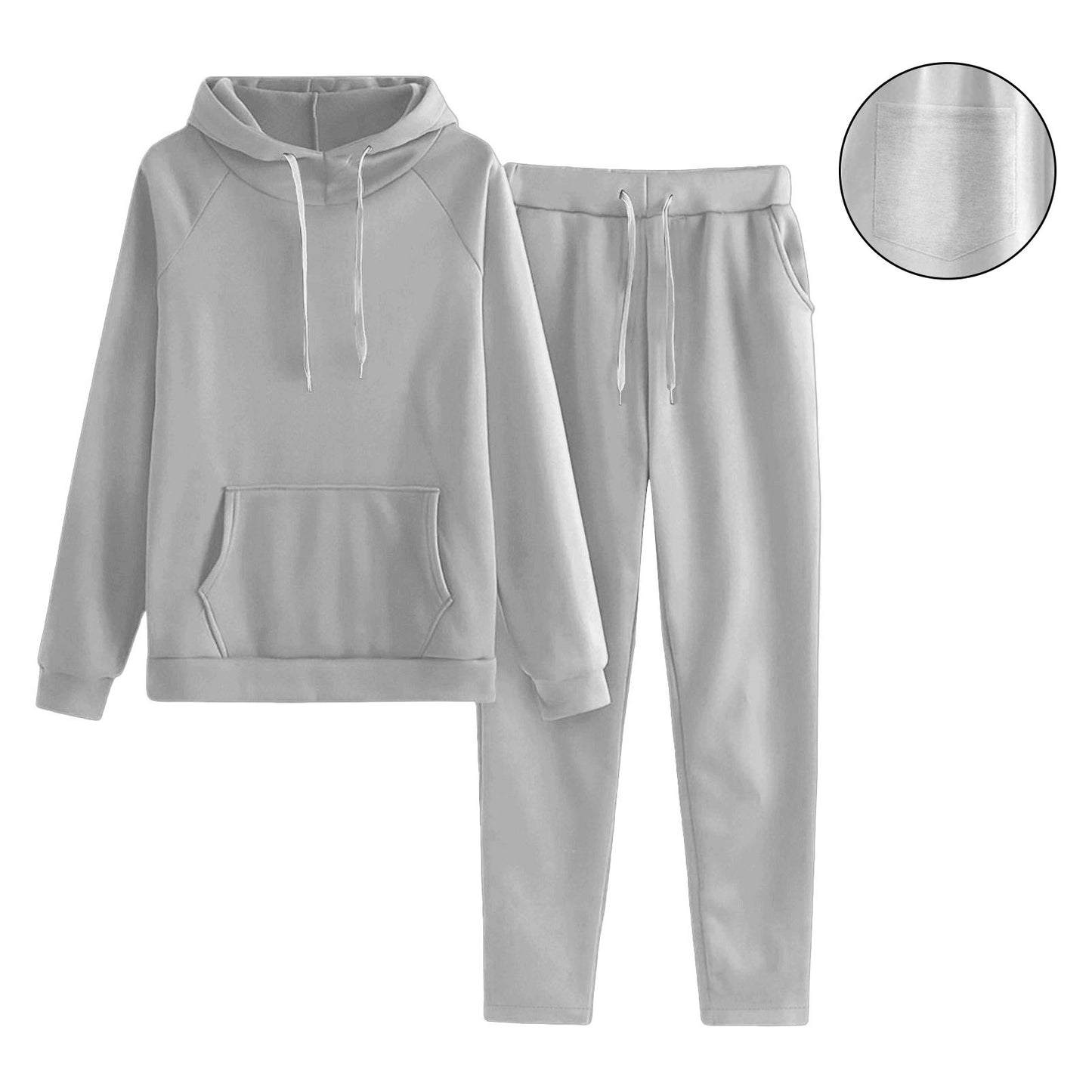 Women's Solid Color European And American Raglan Sleeve Sweater Trousers Suit