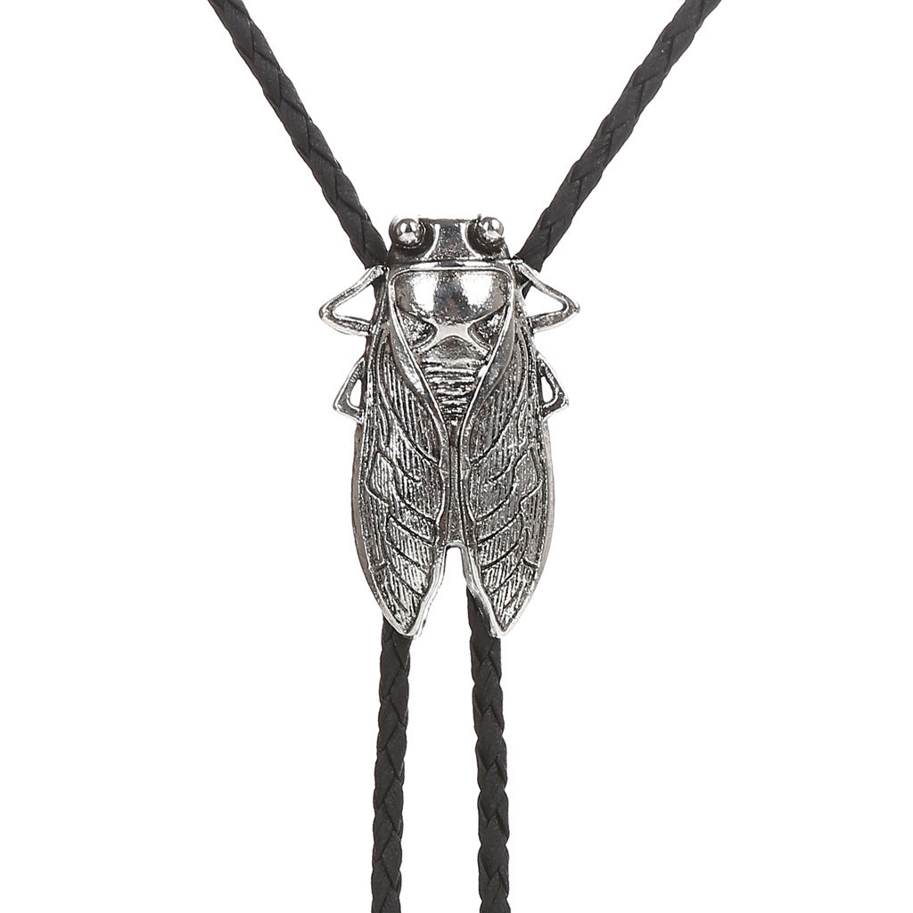 Gold Cicada Metal Neckline Rope Pendant Men's Western Denim