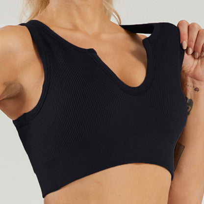 Seamless Knitted High Elastic Sports Underwear U Square Collar Yoga Suit