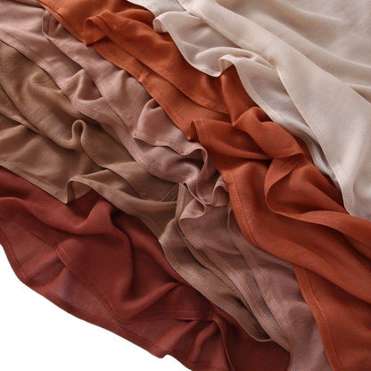 Breathable Shawl Modal Monochrome Malay Indonesian Cotton And Linen Solid Color Scarf Headcloth
