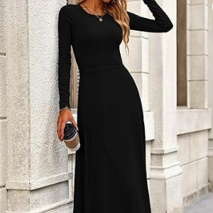 Casual Rib Knitted Long Sleeves Cropped Top Extra Long Piaise Skirt With Suit