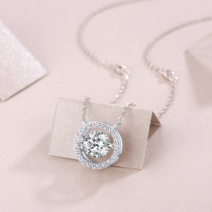 Mobius - A Fashionable And Luxurious Diamond Jewelry Piece Set With 1-carat Moissanite S925 Sterling Silver And Platinum-plated Pendant