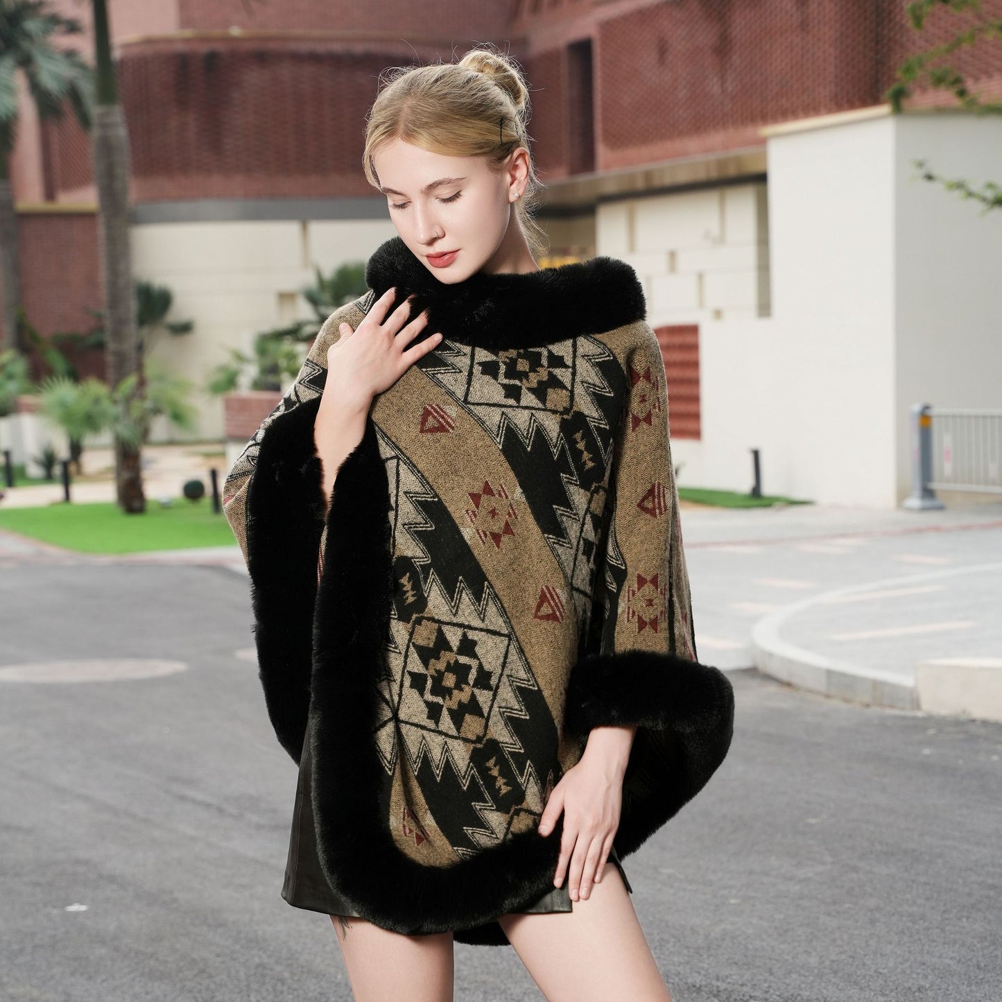 New Knitted Thermal Head Cover Cape Elegant Shawl