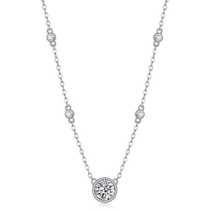 Natural Reverie - A Fashionable And Luxurious Diamond Jewelry Pendant Set With 1-carat Moissan Diamond S925 Sterling Silver And Platinum Plating
