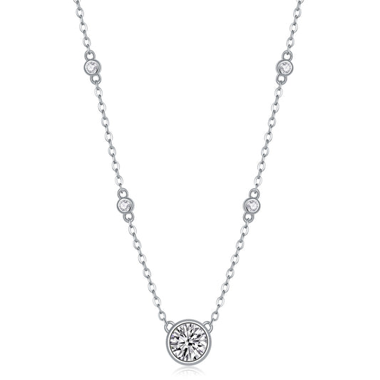 Natural Reverie - A Fashionable And Luxurious Diamond Jewelry Pendant Set With 1-carat Moissan Diamond S925 Sterling Silver And Platinum Plating