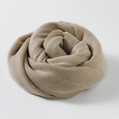 Artistic Sunscreen Solid Color Cotton And Linen Scarf
