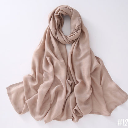 Breathable Shawl Modal Monochrome Malay Indonesian Cotton And Linen Solid Color Scarf Headcloth