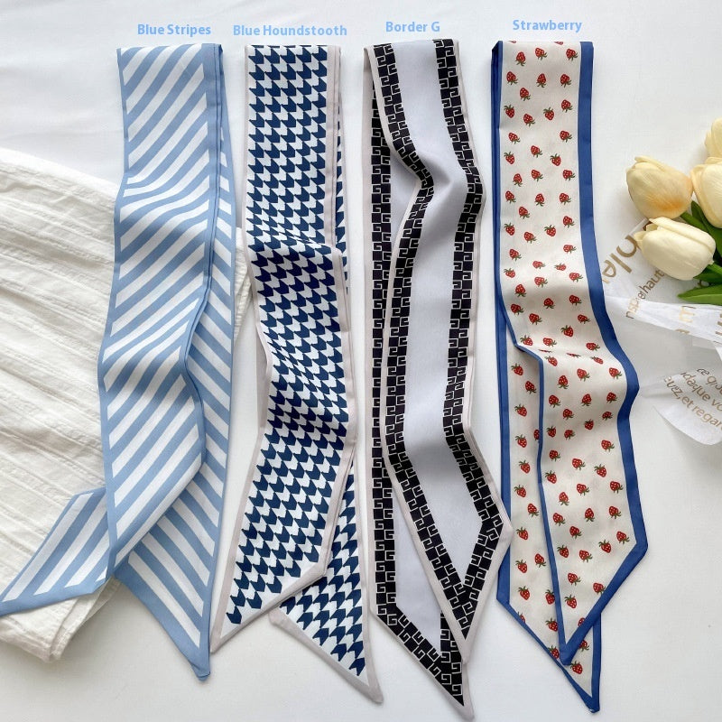 Silk Scarf Women's Long Ribbon Fresh Decoration Hair Rope