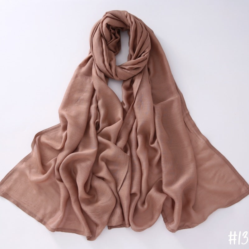 Breathable Shawl Modal Monochrome Malay Indonesian Cotton And Linen Solid Color Scarf Headcloth