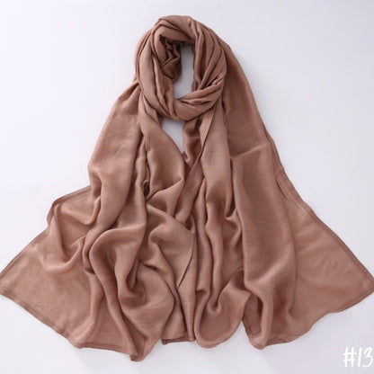 Breathable Shawl Modal Monochrome Malay Indonesian Cotton And Linen Solid Color Scarf Headcloth
