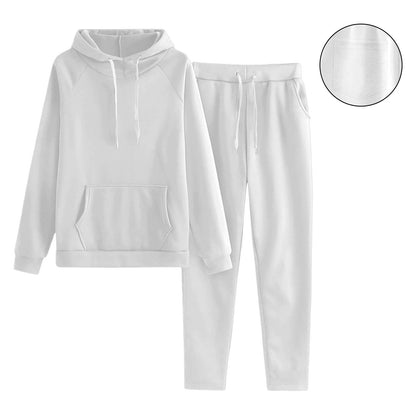 Women's Solid Color European And American Raglan Sleeve Sweater Trousers Suit