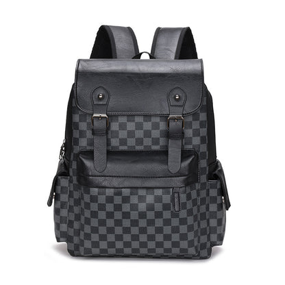 Large Capacity Travel Leisure Plaid Backpack
