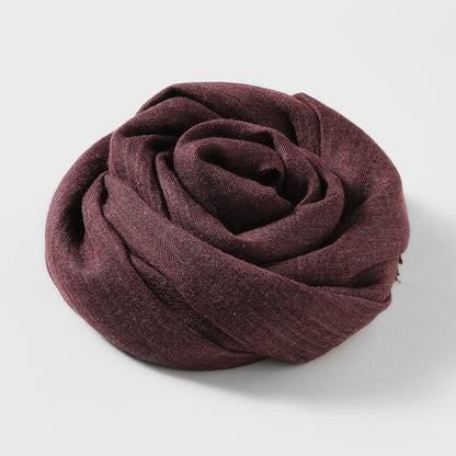 Artistic Sunscreen Solid Color Cotton And Linen Scarf
