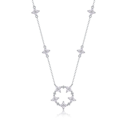 Iris - A Fashionable And Luxurious Diamond Jewelry Pendant Set With Moissanite S925 Sterling Silver And Platinum Plating