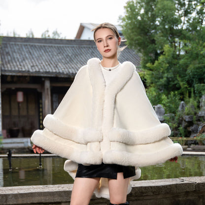 Plus Size Loose And Elegant Cloak All Match Dress Fur Shawl