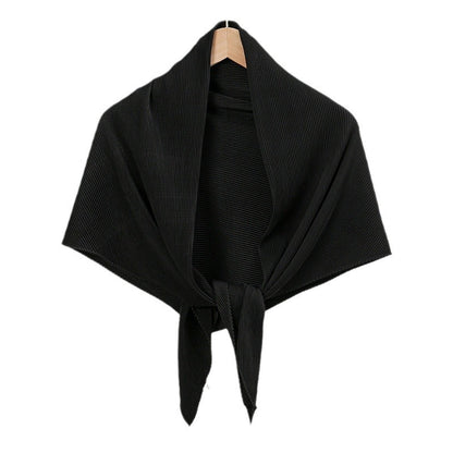 Solid Color Satin Crumpled Large Kerchief Fashion Scarf