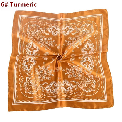 Vintage Paisley Flower Satin Plain Scarf
