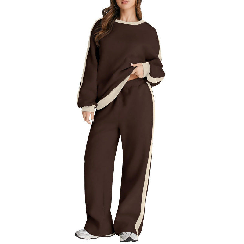 Spring And Autumn Leisure Simple Graceful Color Matching Long Sleeve