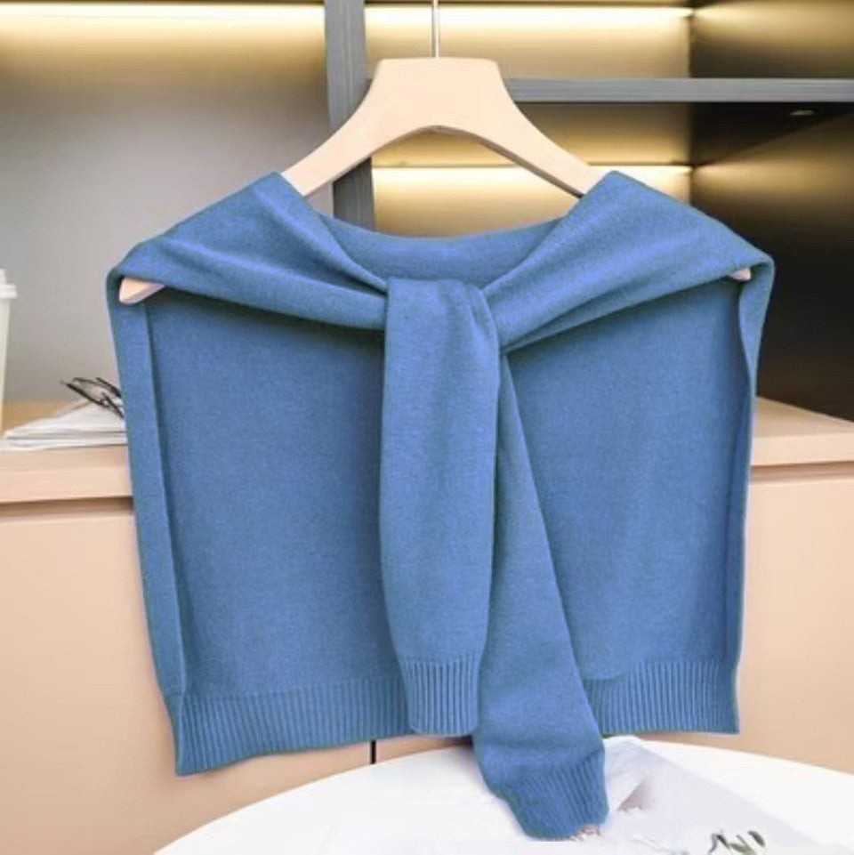 Shoulder Pad Waistcoat Wool Scarf
