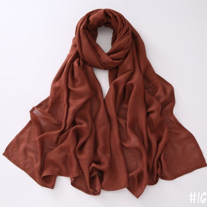 Breathable Shawl Modal Monochrome Malay Indonesian Cotton And Linen Solid Color Scarf Headcloth