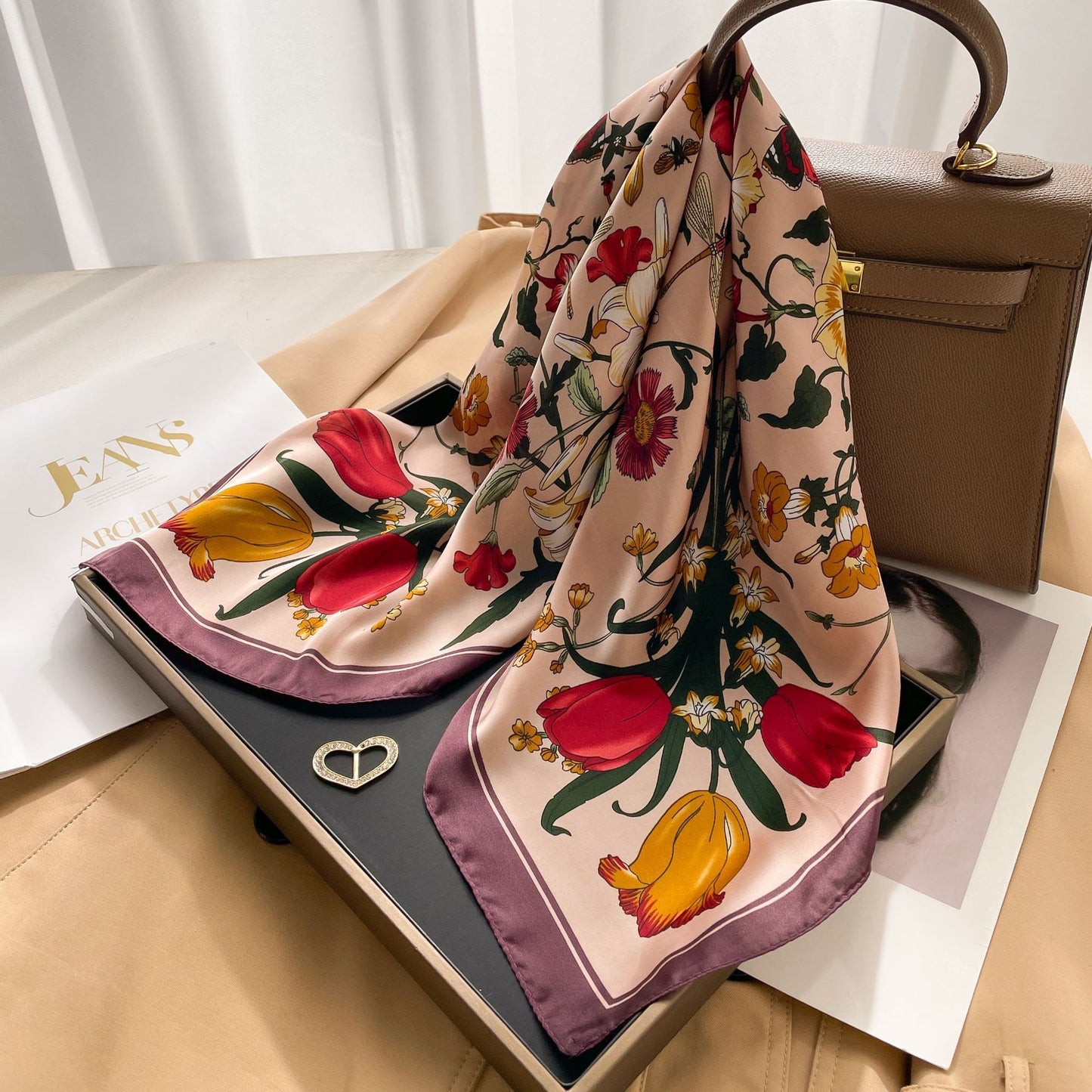 New 70 Korean Style Small Square Towel Silk Scarf For Women