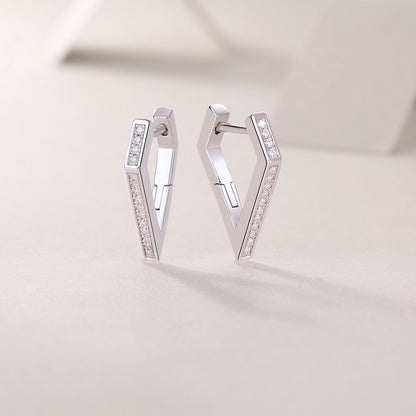 Coronation - Fashionable And Luxurious Diamond Jewelry Set With Moissanite S925 Sterling Silver And Platinum-plated Stud Earrings