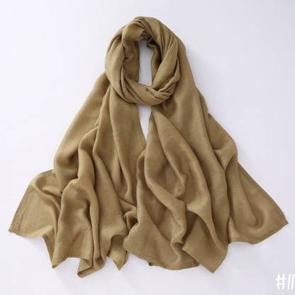 Breathable Shawl Modal Monochrome Malay Indonesian Cotton And Linen Solid Color Scarf Headcloth