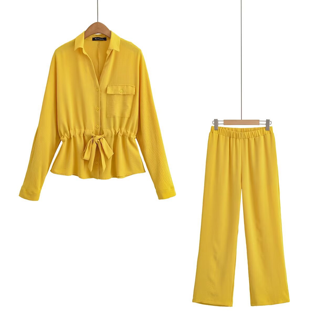 Women's Shirt Wide Leg Casual Trousers