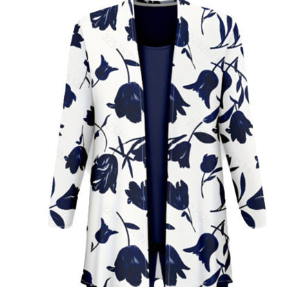 Printed Design Five-quarter Sleeve Wide-leg Pants Three-piece Set