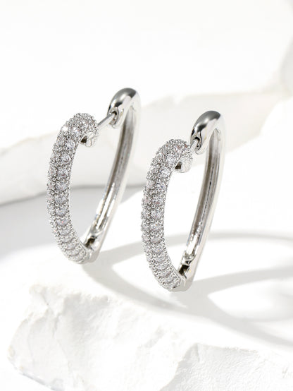 Fashion Retro Gold Love Multi-color Zircon Stud Earrings