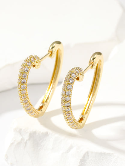 Fashion Retro Gold Love Multi-color Zircon Stud Earrings