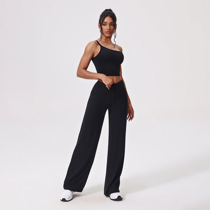 Antibacterial Yoga Clothes Suit Slant Shoulder Tight Quick-drying Workout Clothes