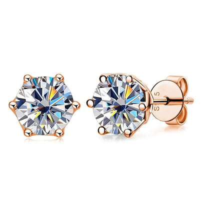 Women's Moissanite Sterling Silver 1 Karat Mulberry Stone Stud Earrings