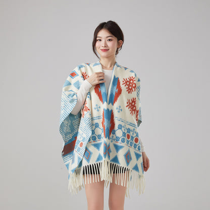 Autumn And Winter Ethnic Style Warm Shawl