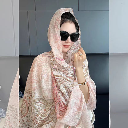 Popular Ethnic Style Shawl Summer Travel Wear Retro Buckle Sun Protection Coat