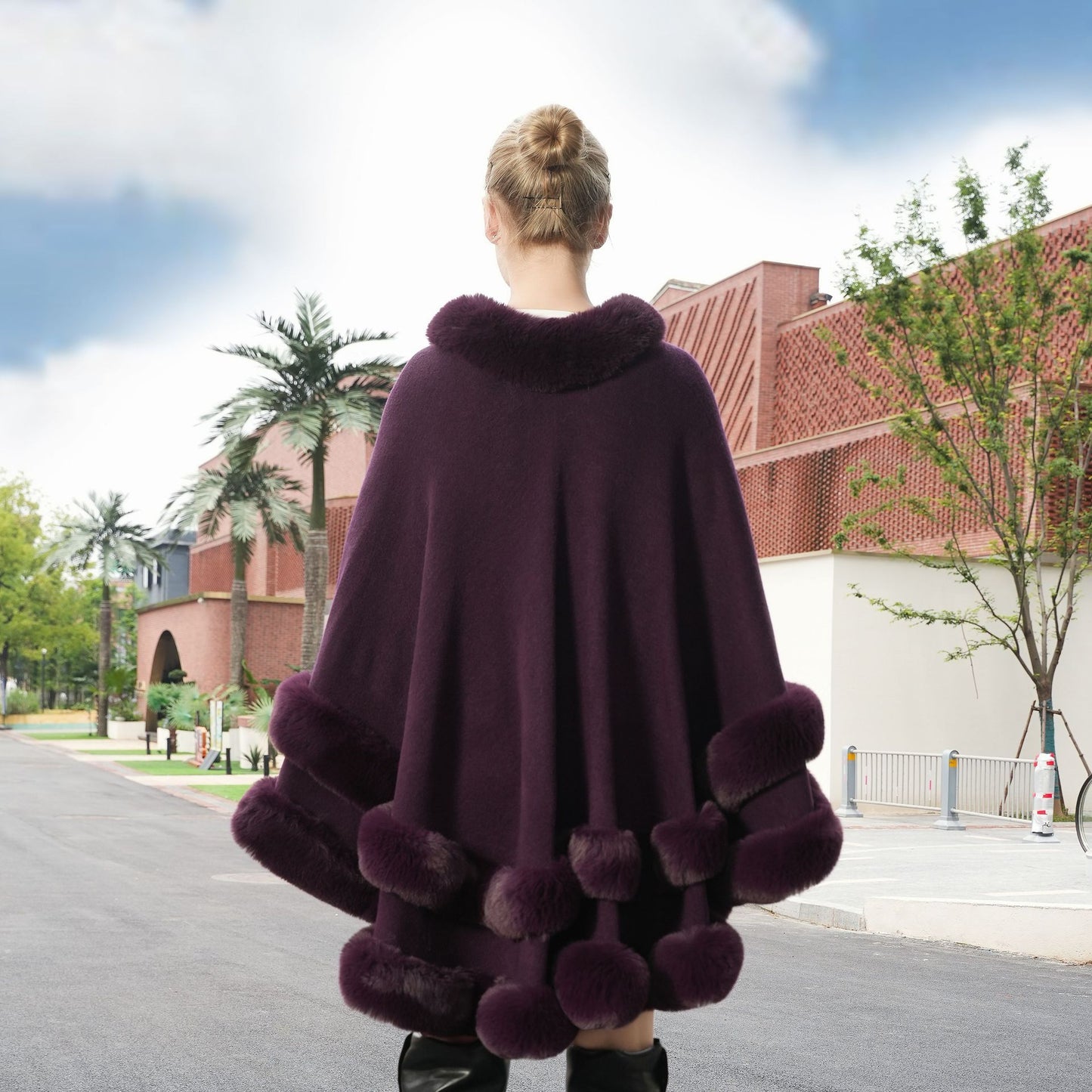 Plus Size Loose And Elegant Cloak All Match Dress Fur Shawl