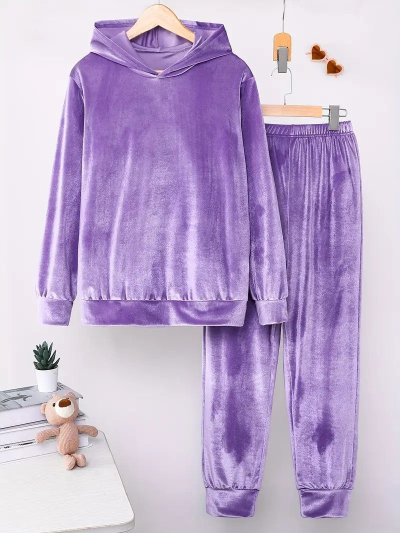 Plush Pajamas Hooded Sweater Trousers Two-piece Suit