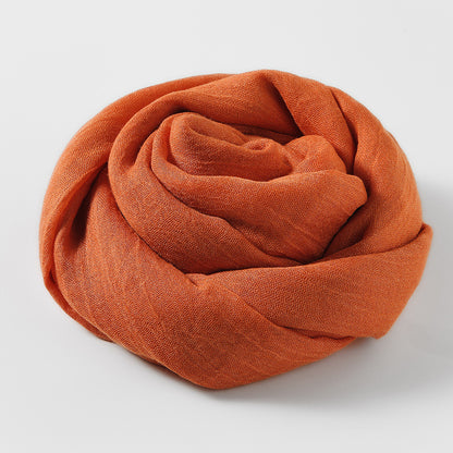 Artistic Sunscreen Solid Color Cotton And Linen Scarf