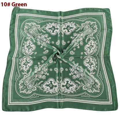 Vintage Paisley Flower Satin Plain Scarf
