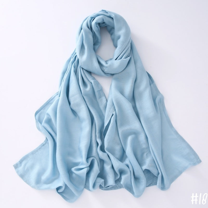 Breathable Shawl Modal Monochrome Malay Indonesian Cotton And Linen Solid Color Scarf Headcloth