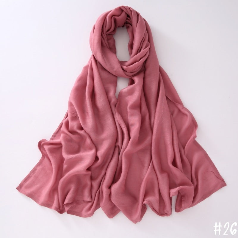 Breathable Shawl Modal Monochrome Malay Indonesian Cotton And Linen Solid Color Scarf Headcloth