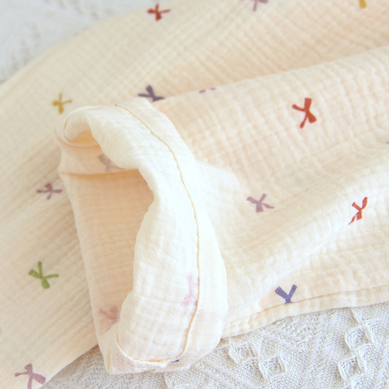 Cute Bow Crepe Pajama Set