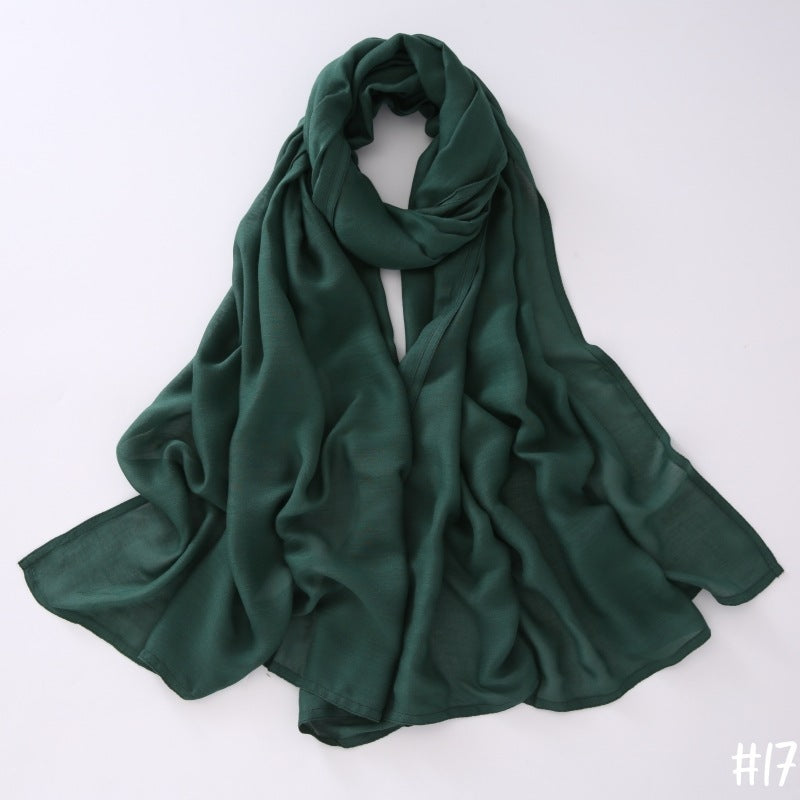 Breathable Shawl Modal Monochrome Malay Indonesian Cotton And Linen Solid Color Scarf Headcloth