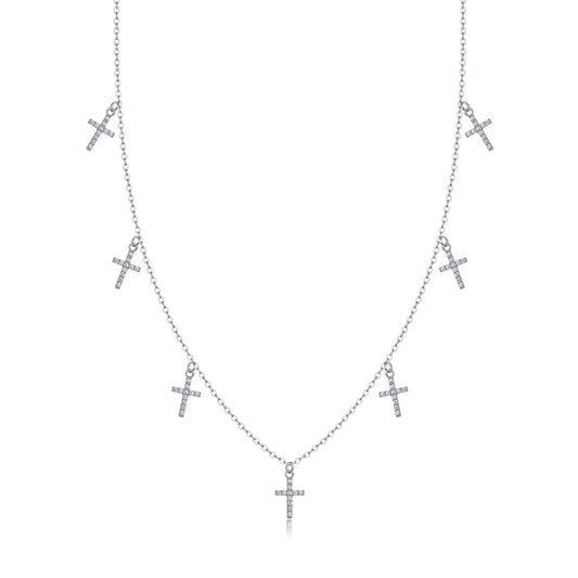 Holy Light Cross - A Fashionable And Luxurious Diamond Jewelry Pendant Set With Moissanite S925 Sterling Silver And Platinum Plating