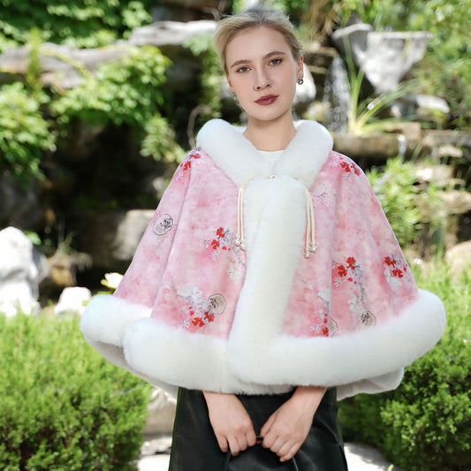 Pure Color Thickened Warm Autumn And Winter New Knitted All-matching Cape And Shawl