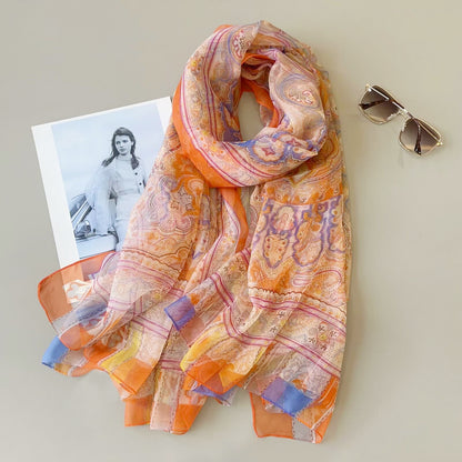 Yarn Cashew Printed Beach Travel Sun Protection Scarf
